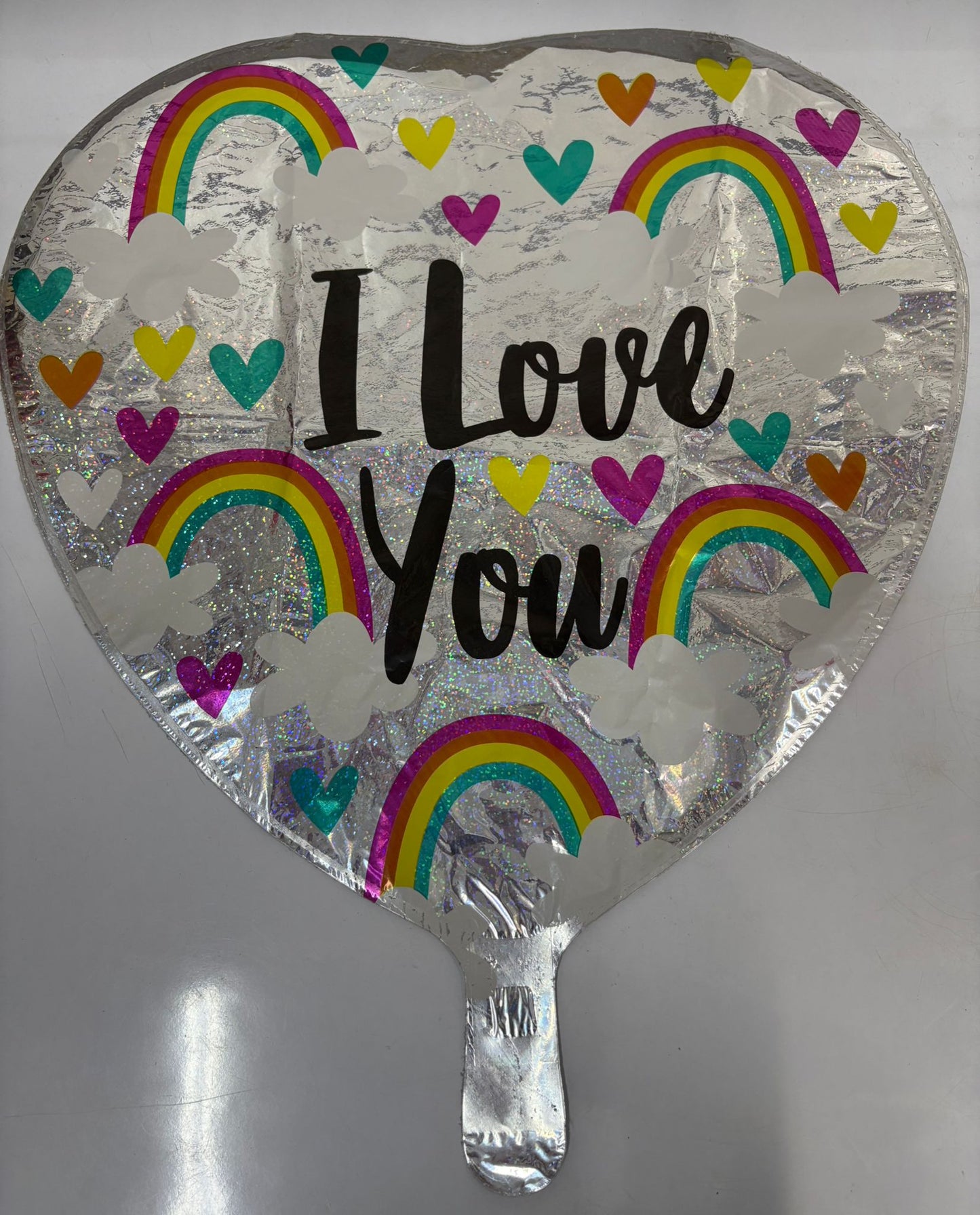 I love U  rainbow and heart