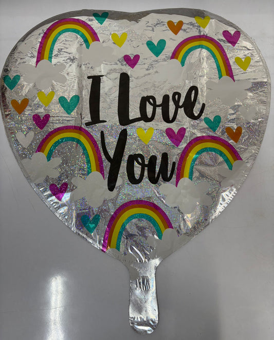 I love U  rainbow and heart
