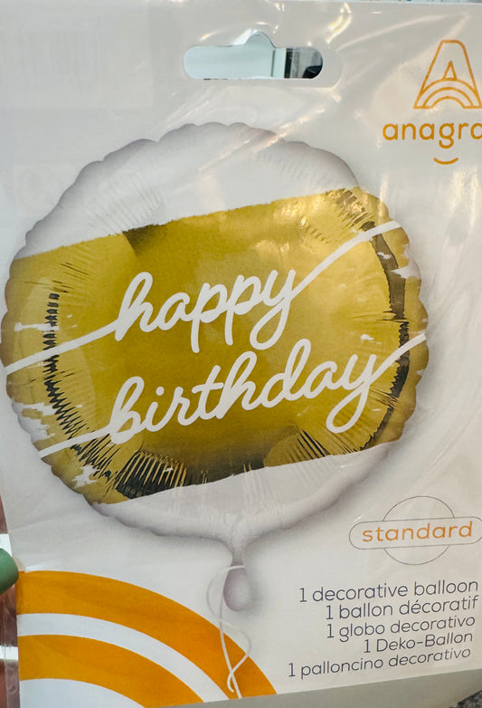 Foil ballon: Happy birthday gold
